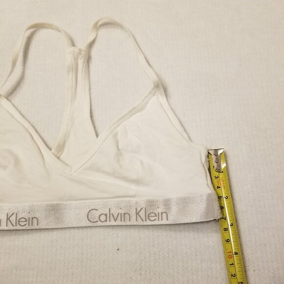 Calvin Klein White Classic Small Bralette Racer Back Basic Bra Top Bandeau - Picture 7 of 7